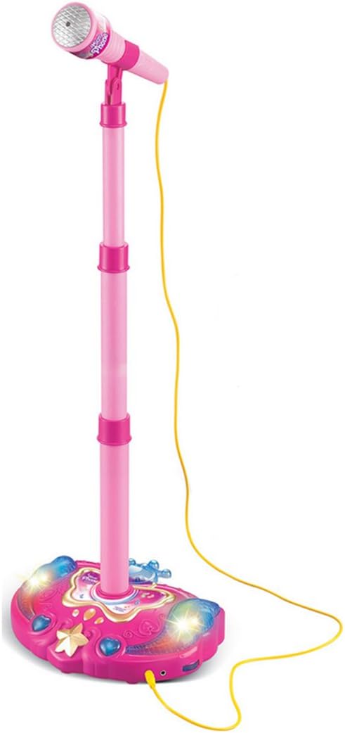 KonHaovF Kids Karaoke Machine with Lights,Microphone with Adjustable Stand Singing Karaoke Machine for Girls Boys (Pink)