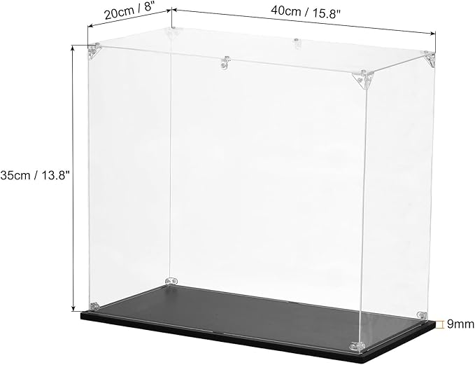 MECCANIXITY Acrylic Display Case, 15.8"x8"x13.8" Clear Display Box Assemble Dustproof Storage Organizer Showcase for Collectibles Action Figures