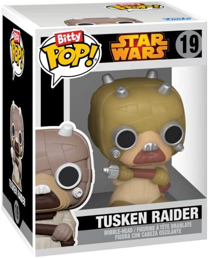 Funko Bitty POP! Star Wars - Luke, 4-Pack - Luke Skywalker, OBI-Wan Kenobi, Jawa and A Surprise Mystery Mini Figure - 0.9 Inch (2.2 Cm) Collectable - Stackable Display Shelf Included - Gift Idea