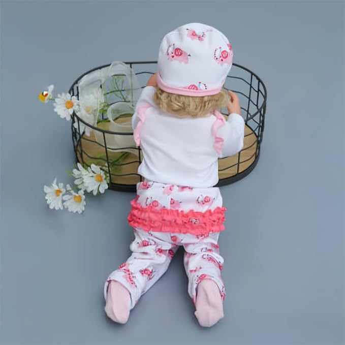 MAIHAO Reborn Baby Doll Clothes for 17-24 Inch Newborn Baby Doll, Baby Dolls Clothes Outfit Accessories fit 17-24 Inch Baby Doll Cute Little Elephant Set