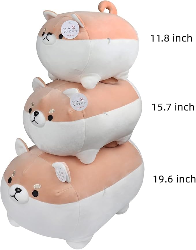 Auspicious beginning Shiba Inu Stuffed Animal Plush - 15.8'' Cute Corgi Dog Pillow and Toy, Soft Anime Kawaii Christmas Birthday Gifts for Boys and Girls Stuffed Animals Kawaii Decor