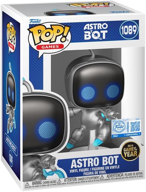 Funko POP! Games Astro Bot Vinyl Figure, 2024 Game of The Year Edition, Silver and Black, 4-Inches Tall, #1089, with UV Premium Plastic Protector