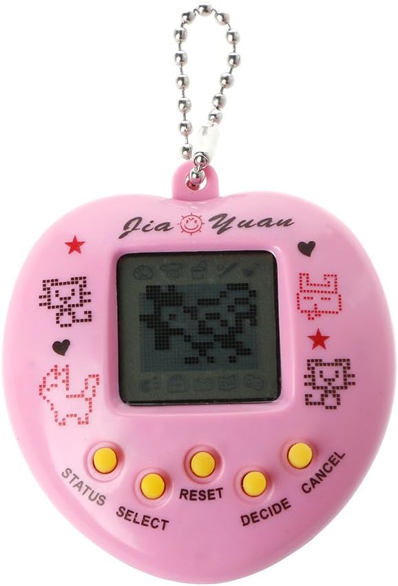 Retro Handheld Game Machine Electronic Nostalgic Virtual Digital Pet with Keychain Game Keyring for Kids