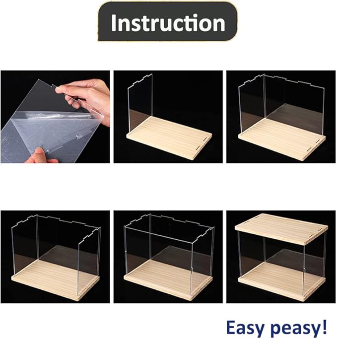 DuvinDD Acrylic Figure Display Case Clear Acrylic Action Figure Stand Riser Collectibles Toy Showcase Display Box Storage Organizer Miniature Dustproof Protection (15.7x7x8.2 inch)