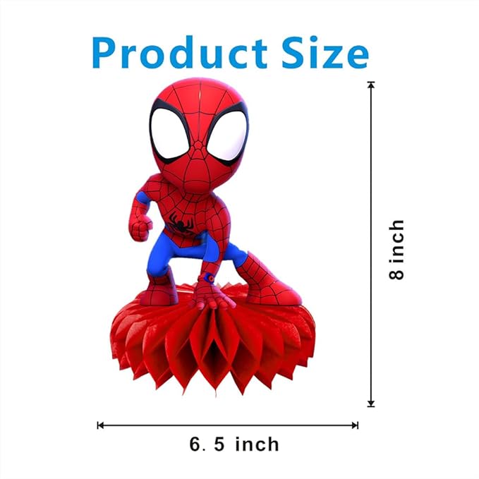8Pcs Spider and Friends Honeycomb Table Centerpiece, Spider and Friends Birthday Party Supplies Table Decorations for Kids Party Decorations