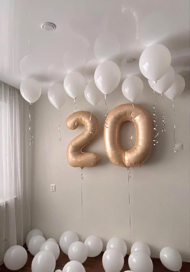 Light Brown Helium Number Balloon 40 Inch, Giant Foil Light Brown Number 0 Birthday Balloons, Large Numbers 10 20 30 40 50 60 70 80 90 100 2026, Party Celebration Supplies Decorations