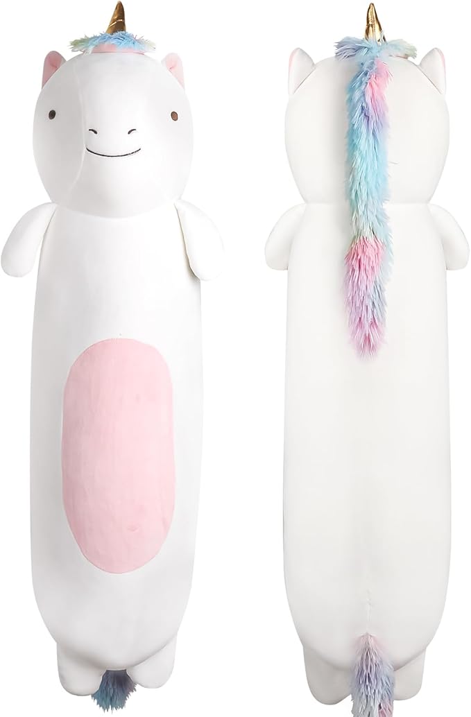 36” Long Unicorn Plush Body Pillow, Giant Cute Colorful Unicorn Stuffed Animals, Large Unicorn Squishy Soft Plushies Toy, Gifts for Kids Girls and Boys, Birthdays ﻿