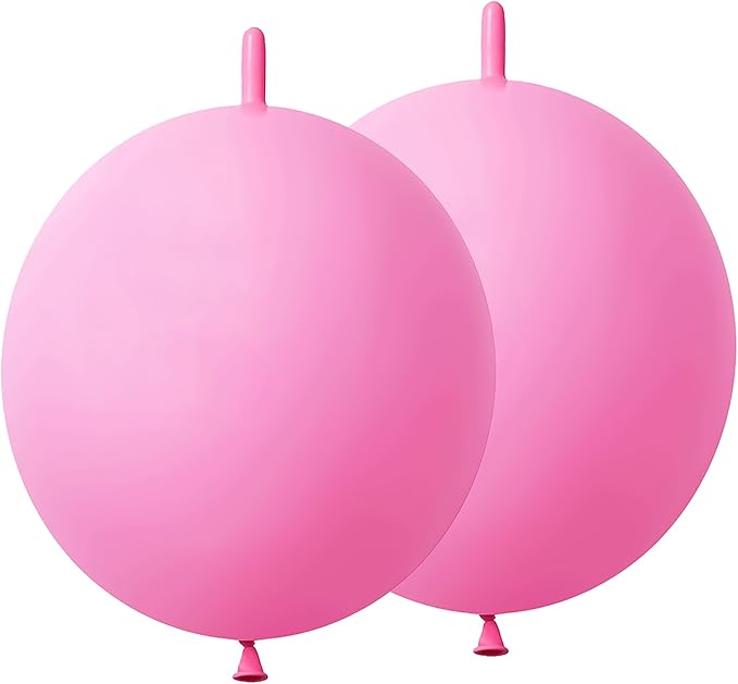 200 Pcs Linking Balloons 6 Inch Link Balloons for Birthday Wedding Party Festival Decorations (Pink)