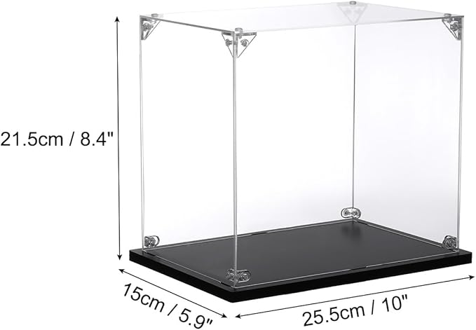 MECCANIXITY Acrylic Display Case, 10x6x8 Inches Clear Display Box Assemble Dustproof Display Box Storage Organizer for Collectibles Action Figures
