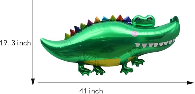 5PCS Alligator Foil Balloon Crocodile Mylar Balloon for Alligator Themed Birthday Party Decorations Jungle Animal Party Supplies
