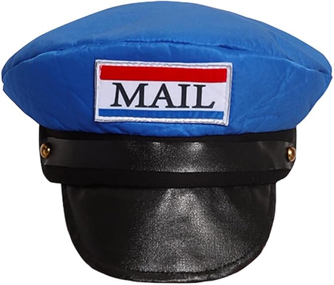 Mailman Costume Set Postal Costume for Kids Hallowen Dress up Party Pretend Play Outfit for Boys Girls