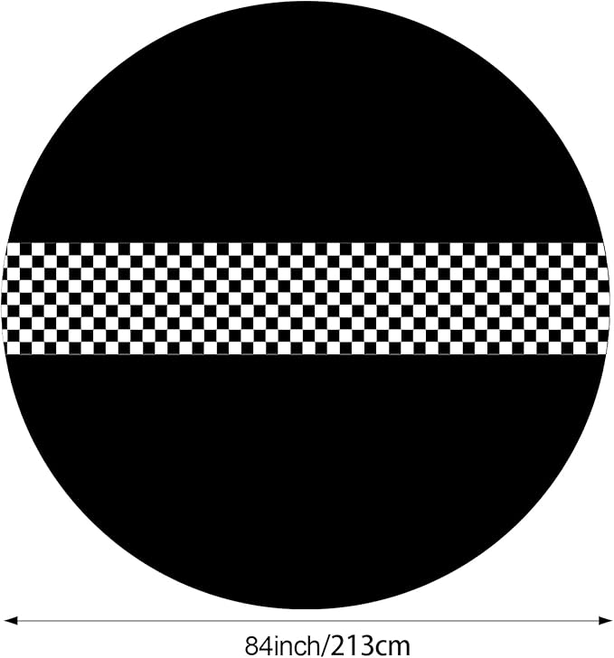 Oudain 3 Pcs Cars Birthday Party Supplies Racing Party Decorations Round Racing Tablecloth Checkered Flag Table Covers Road Plastic Table Cloth, 1950s Disco Dancing Party Tablecloth (Black)