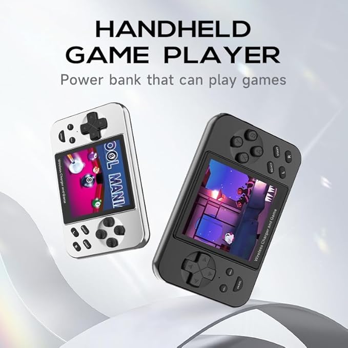 Handheld Game Console Mini Retro Console, 5000mAh Portable Pocket Arcade Supports Wired Wireless Charging Classic Game Ebook Movie Music Photo 7-in-1 with 16GB TF Card (Pink)