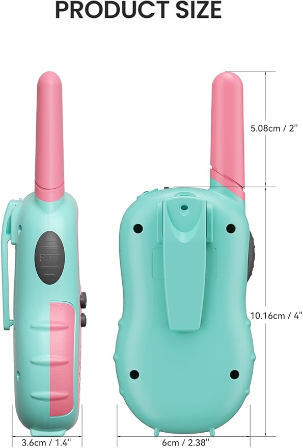 FOREDOM Rechargeable Walkie Talkies for Kids Walkie Talkies Long Range for Boy & Girl Age 3 to 12 Year Old Birthday Toys with Flashlight, 2 Pack