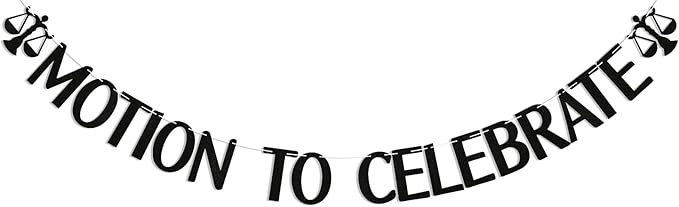 Motion to Celebrate Banner - Future Lawyer, Born to Argue, Class of 2025 Law School Graduation Party Decorations Black Glitter