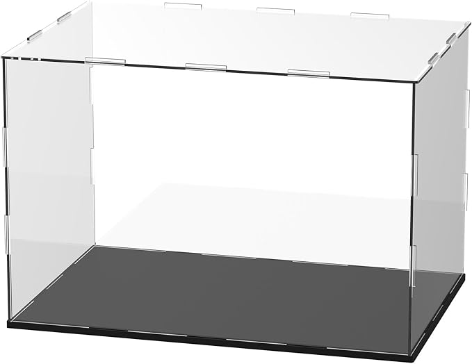 Clear Acrylic Display Case, 12 x 8 x 8 Inch Assemble Acrylic Display Box Rectangular Dustproof for Action Figures/Model/Statues/Collectibles/Doll/Toys/Home Storage