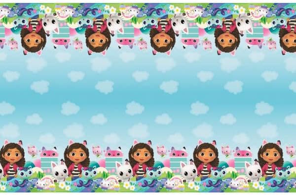 Gabbys Dollhouse Birthday Party Supplies Bundle includes 2 Plastic Table Covers and 1 Dinosaur Sticker Sheet