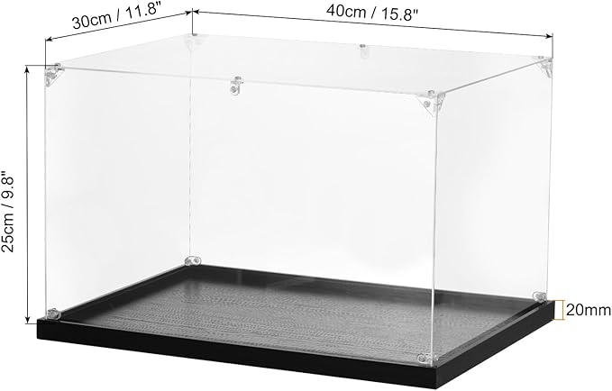 MECCANIXITY Acrylic Display Case, 11.8"x15.8"x9.8" Clear Display Box Assemble Dustproof Storage Organizer Showcase for Collectibles Action Figures