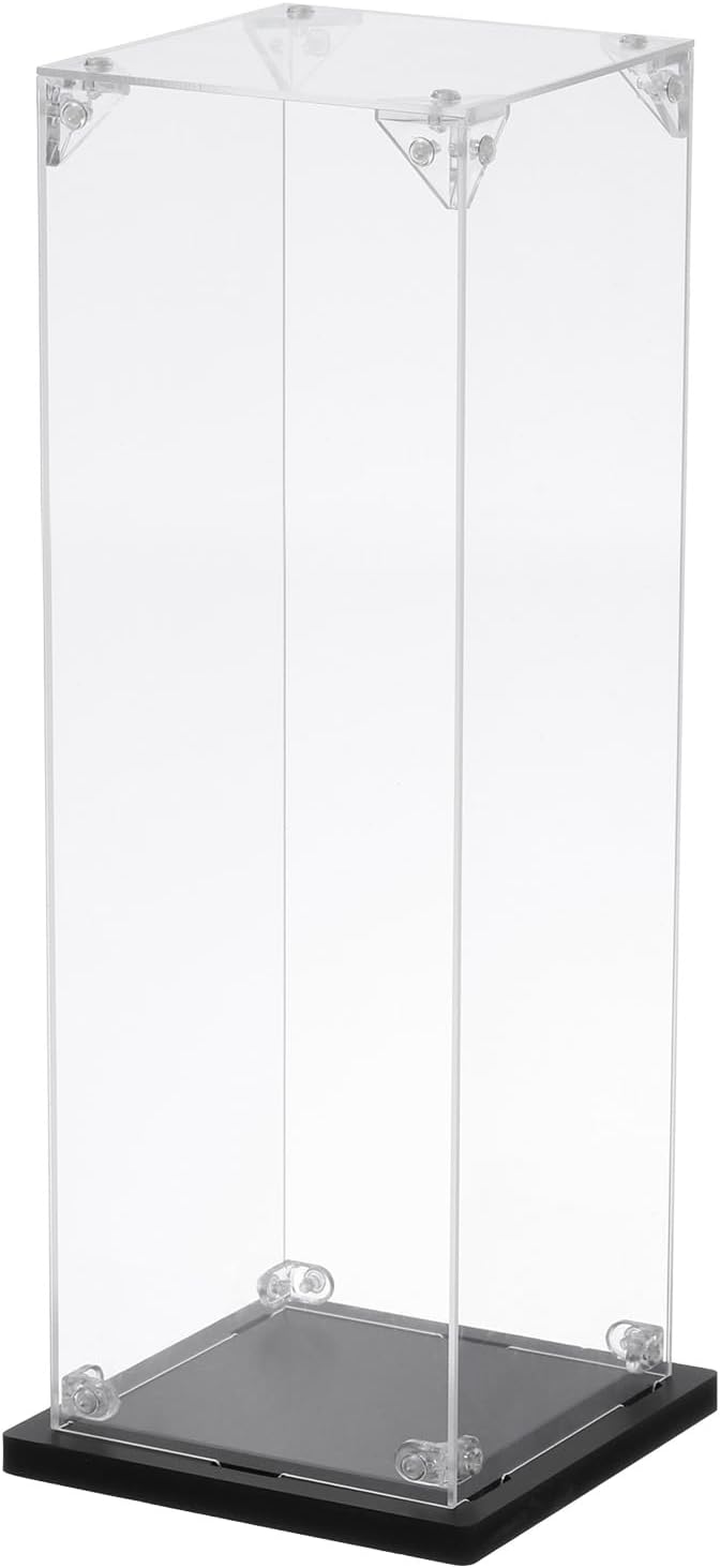 MECCANIXITY Acrylic Display Case, 4''x4''x12'' Clear Display Box Assemble Dustproof Display Box Storage Organizer for Collectibles Action Figures