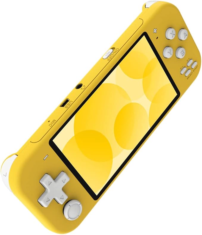 Powkiddy X20MINI Handheld Retro Arcade Game Console, 4.3 Inch HD Screen, 8G 2000 Games, Yellow