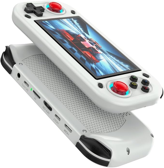 R43S Handheld Game Console,14000 HD Games Mini Retro Gaming Console,4.3-Inch IPS Screen,Built in 20 Emulators,64GB SD Card,28000mAh Battery，Birthday Gift (White)