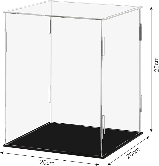 Display Case 7.8x7.8x9.8inch,20x20x25cm for Collectibles Assemble Clear Acrylic Box Alternative Glass Case for Display Action Figures Home Storage Organizing Toys