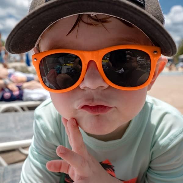 GINMIC Kids Sunglasses Party Favors, 12Pack Neon Sunglasses for Kids, Boys and Girls, Great Gift for Birthday Party Supplies, Beach, Pool Party Favors, Fun Gift, Party Toys