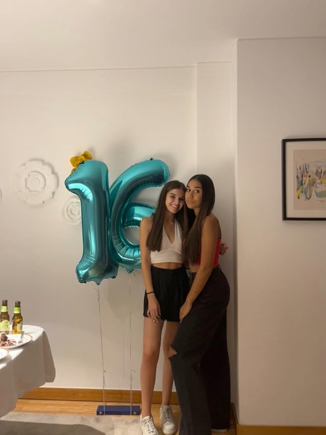 Teal Blue Helium Number Balloon 40 Inch, Giant Foil Teal Blue Number 0 Birthday Balloons, Large Numbers 10 20 30 40 50 60 70 80 90 100 2025, Party Celebration Supplies Decorations