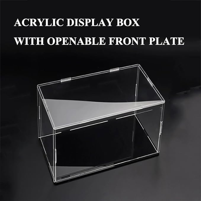 Clear Acrylic Display Case, Self-Assembly Acrylic Box with Black Thick Base and Side Door, Dustproof Protection Showcase Organizer for Collectibles Doll Toys Models Figurine (30X15X25cm/12X6X10inch)