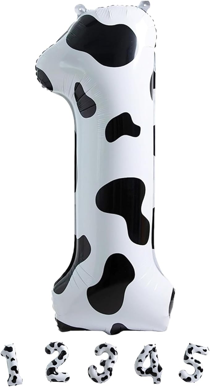 Cow Print Number 1 Balloon, 40 Inch, Self Sealing, Aluminum, Unisex, Birthday Decoration Supplies