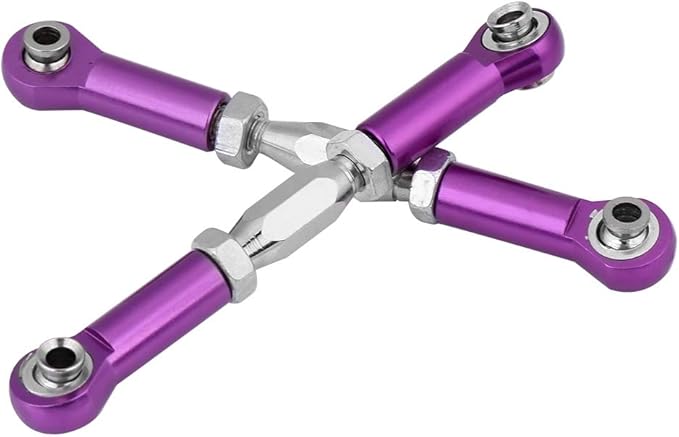 Acouto RC Linkage Machined Aluminium Alloy Linkage Rod RC Car Accessory Servo Rod 94111/94188 - Remote & App Controlled Vehicle (Purple)