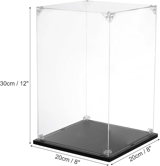 MECCANIXITY Acrylic Display Case, 8''x8''x12'' Clear Display Box Assemble Dustproof Display Box Storage Organizer for Collectibles Action Figures