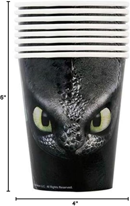 Unique How to Train Your Dragon Birthday Party Supplies Bundle Pack includes Party Paper Cups - 16 Count and 1 Dinosaur Sticker Sheet