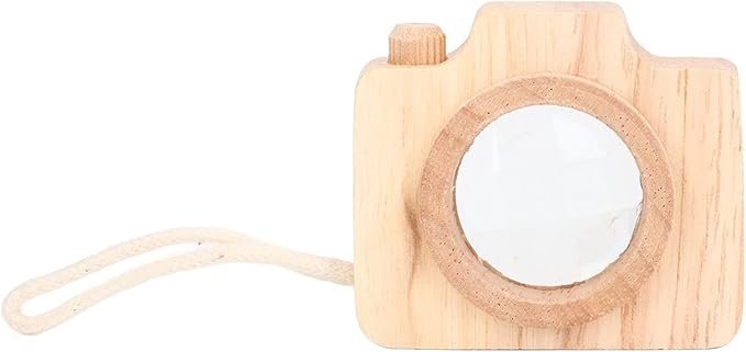Prism Lens Toy, 5 Colors, 5.2 x 4.8 x 2.5cm, Camera Appearance, Bee Eye Effect, Unique Camera, Cute Portable Interesting Children's Toy(Wood Color) Kaleidoscope