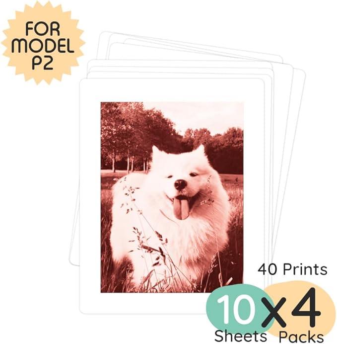 kiimento Print Pack for P2 Instant Print Camera, 40-prints Variety, Ink‑Free Thermal Cards, 78×56 mm Vertical, BPA & BPS Free, 4 Styles (10 Each): Timeless, Golden, Calm, Sweet
