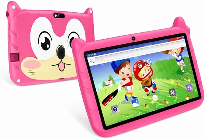 7 Inch Kids Tablet Android 13, WiFi Tablet for Children, 4GB RAM 64GB Storage, Dual Camera, Parental Control, Learning & Entertainment Tablet for Kids (Rose)