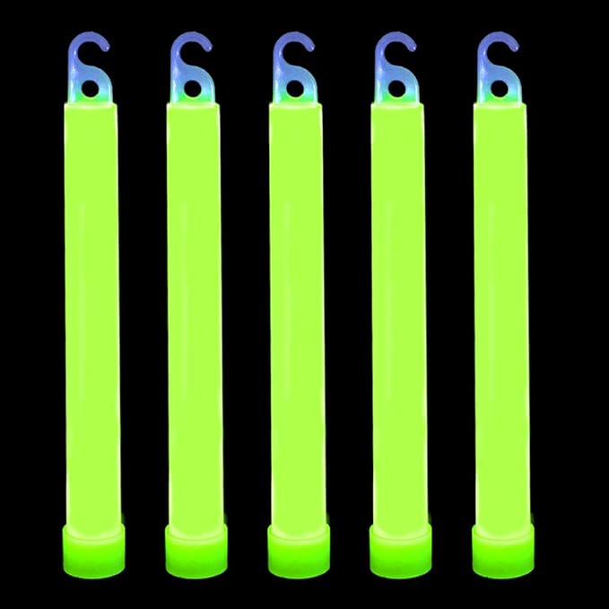 novelinks 50 Pcs 6'' Premium Glow Sticks Bulk - Ultra Bright Large Glow Necklaces Light up Glow in The Dark , Emergency Glow Sticks, Long-lasting Lighting Waterproof(Green)