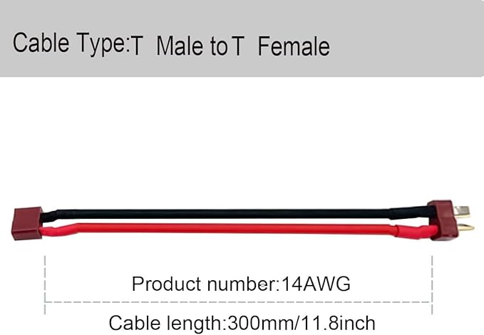 3PCS T Plug Extension Cable T Plug Male Connector to T Plug Female Connector Wire Adapter for RC Battery DIY Spare Part Remote Control Toy Parts