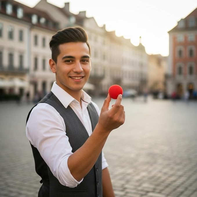 10Pcs Red Sponge Balls Soft Magic Tool Sponges Ball,Lightweight Mini Sponge Balls Magic Street Classical Comedy Trick Props Magic Kits and Accessories Novelty and Gag，Novelty and Gag Toys(2.5cm)