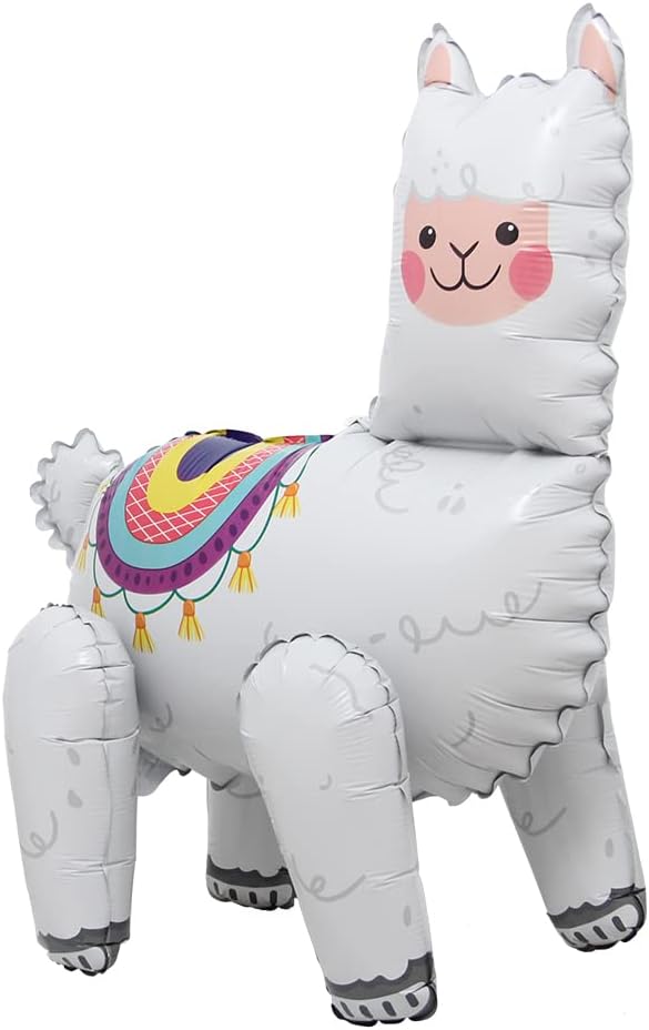 4D Walking Balloons Animal Foil Balloon Lion Panda Alpaca Ballon Jungle Forest Zoo Theme Baby Shower Birthday Party Supplies (4D Alpaca)