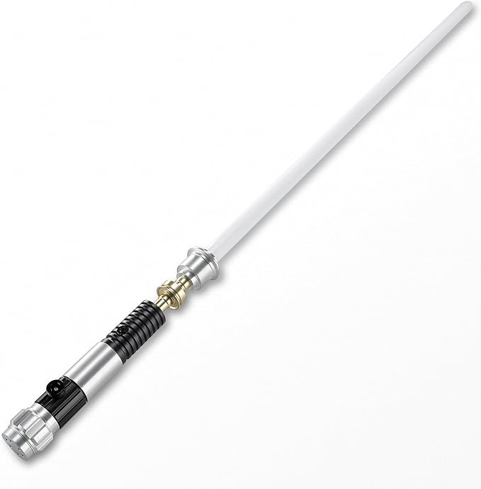 Upgrade App Control OBW Dueling Lightsaber, Smooth Swing 34 Sound Effects 12 Light Effects, 16 Colors and Infinite Change Metal Light Saber for Adults (Pixel-OBW)