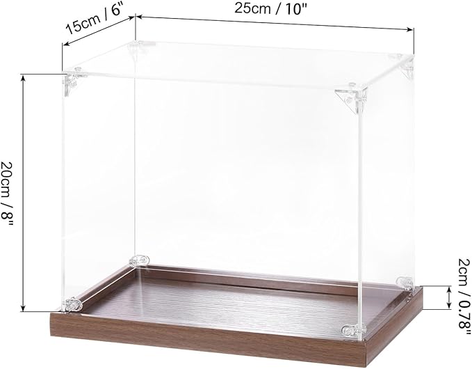 MECCANIXITY Acrylic Display Case, 10"x6"x8" Clear Display Box Assemble Dustproof Storage Organizer Showcase for Collectibles Action Figures