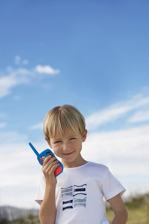 LEXiBOOK Spider-Man Walkie-talkies, Communication Game for Children, Belt Clip for Transport, Battery, Blue, TW12SP