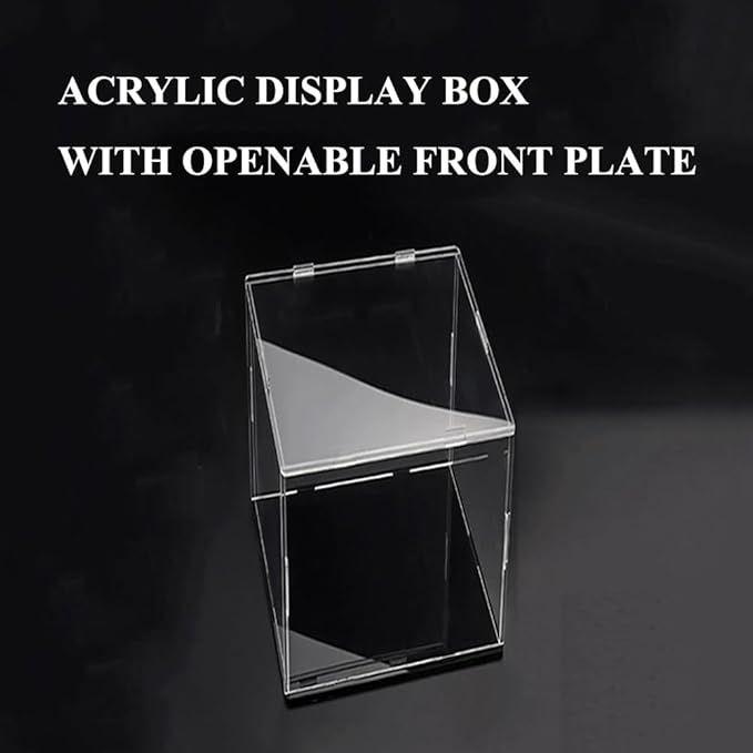 Clear Acrylic Display Case, Self-Assembly Acrylic Box with Black Thick Base and Side Door, Dustproof Protection Showcase Organizer for Collectibles Doll Toys Models Figurine (15X15X25cm/6X6X10inch)