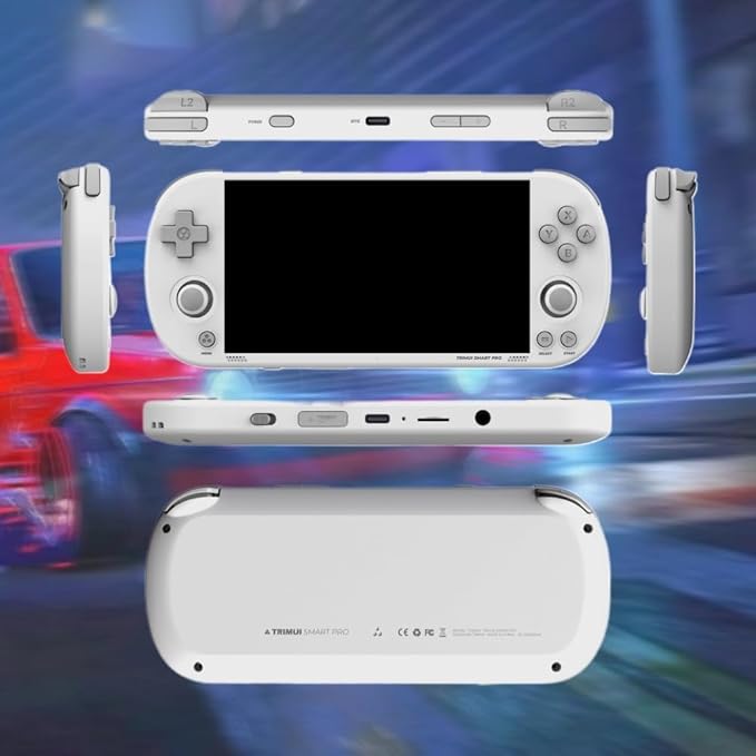 Trimui Smart Pro Handheld Game Console, Preinstalled Emulator Gaming System with 256GB TF Card - White [Linux]