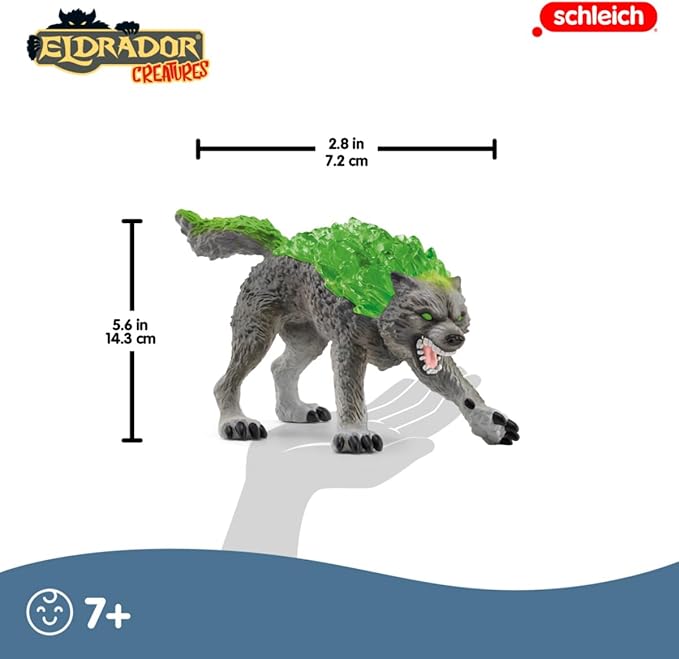 Schleich Eldrador Creatures - 6" Stone Wolf Figurine - Fun Fantasy Animal Figure for Imaginative Play for Boys and Girls - Durable Rock Beast Toy - Cool Monster Toys for Kids Ages 7+ | 70153