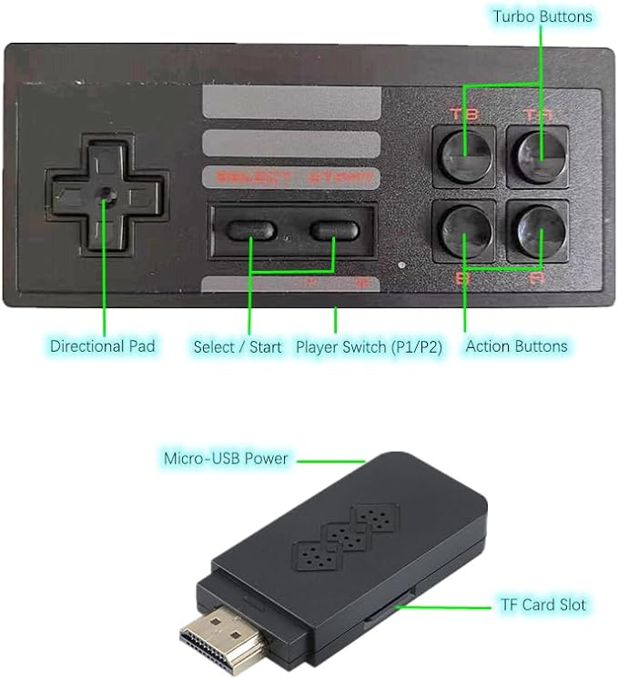 Extreme Mini Retro Game Box with 2 Wireless Controllers, Plug and Play TV Gaming System, Nostalgia Gift for Family Game Night, Ideal for Teens and Adults