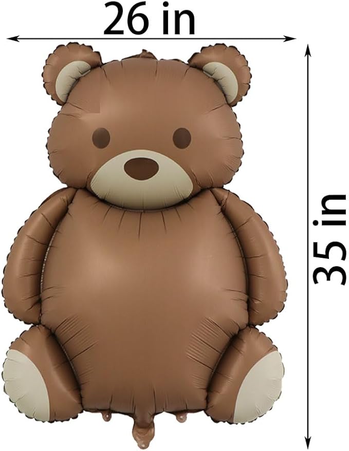 Large Little Bear Foil Balloons，2 PCS 35 Inch Little Bear Theme Party Supplies，Jungle Safari Theme Baby Shower Birthday Party Decorations