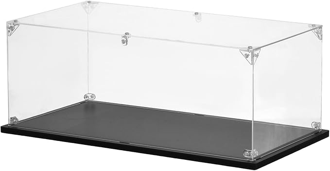 MECCANIXITY Acrylic Display Case, 15.8"x8"x6" Clear Display Box Assemble Dustproof Storage Organizer Showcase for Collectibles Action Figures