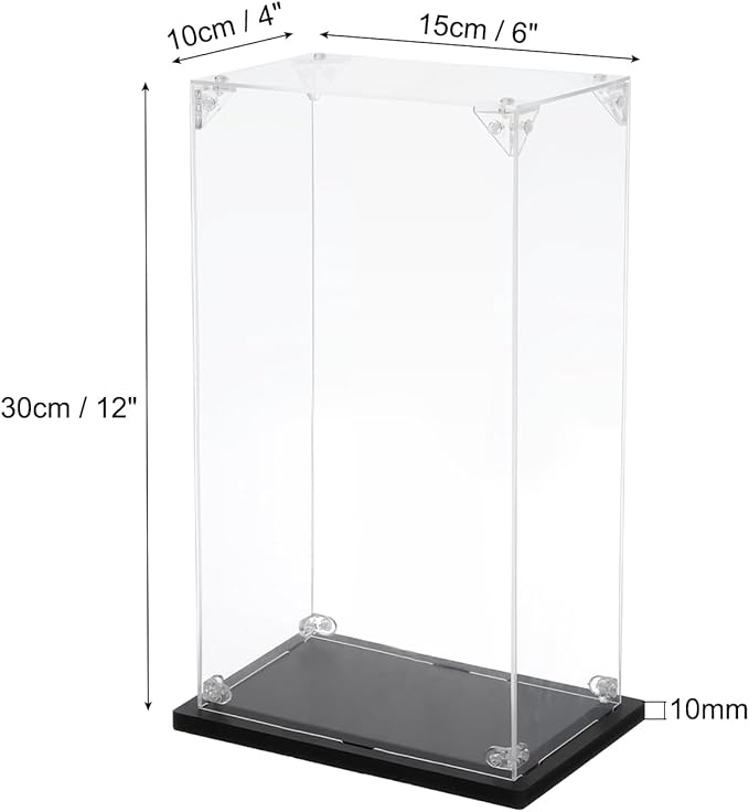 MECCANIXITY Acrylic Display Case, 4''x6''x12'' Clear Display Box Assemble Dustproof Display Box Storage Organizer for Collectibles Action Figures